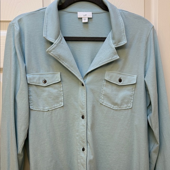J. Jill Tops - J. Jill Light Green Women's Casual Button-Down Shirt Size Large